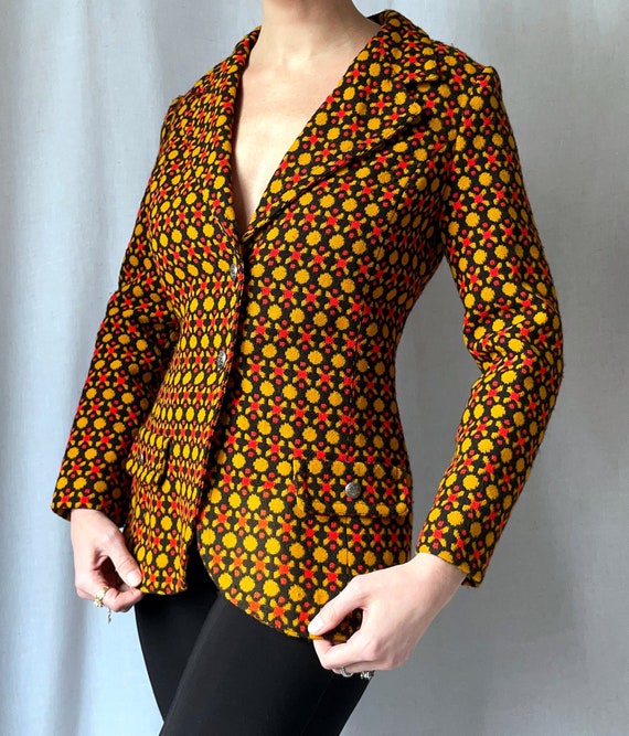 VINTAGE 1970s Graphic Print Jacket (S) - Vintage … - image 1