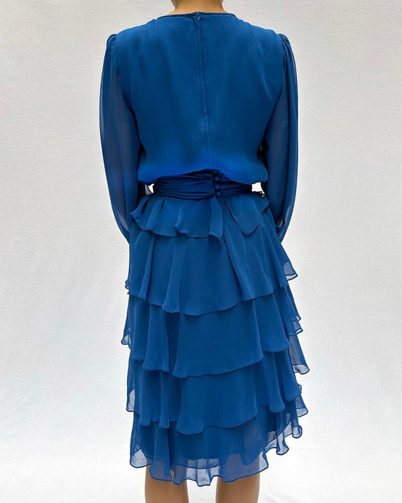 Vintage Tiered Chiffon Long Sleeve Dress (XS-M) -… - image 9