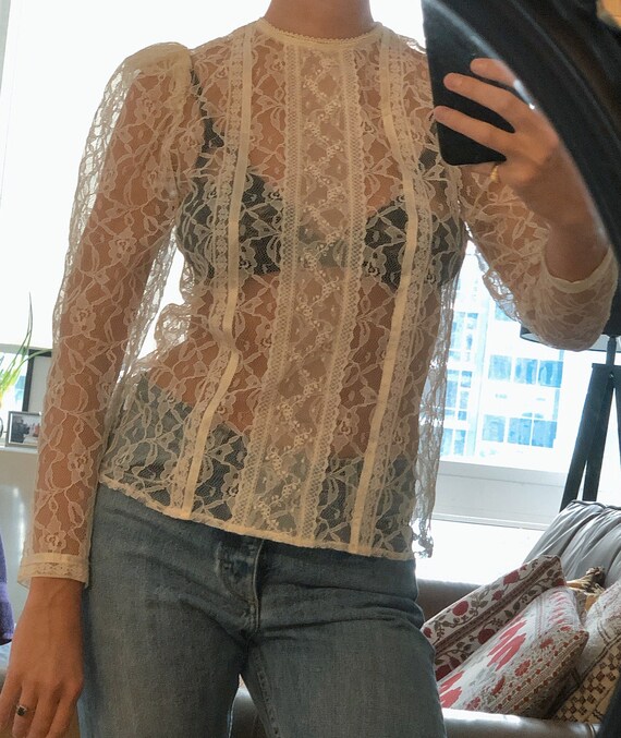 VINTAGE 1980s LACE BLOUSE — vintage Jessica M