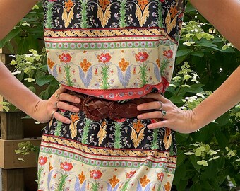 VINTAGE AUSTRIAN FOLK-Print Dress — 1970s dress — vintage floral dress — folk print dress —vintage summer dress — 70s floral dress
