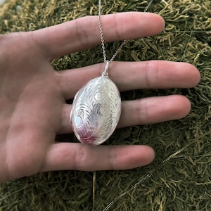 Large Antique Sterling Silver Locket