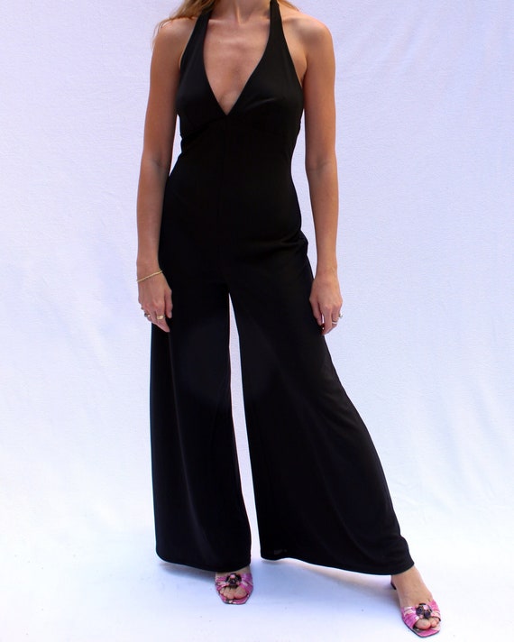 Vintage Victoria's Secret Black Halter Jumpsuit