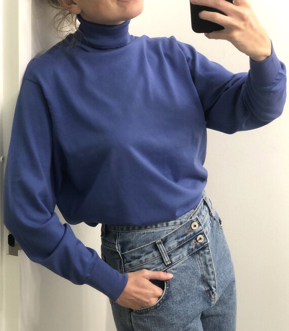 VINTAGE CORNFLOWER TURTLENECK — vintage turtleneck
