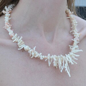 Vintage White Coral Branch Necklace image 1