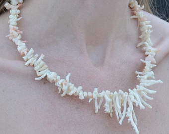 Vintage White Coral Branch Necklace