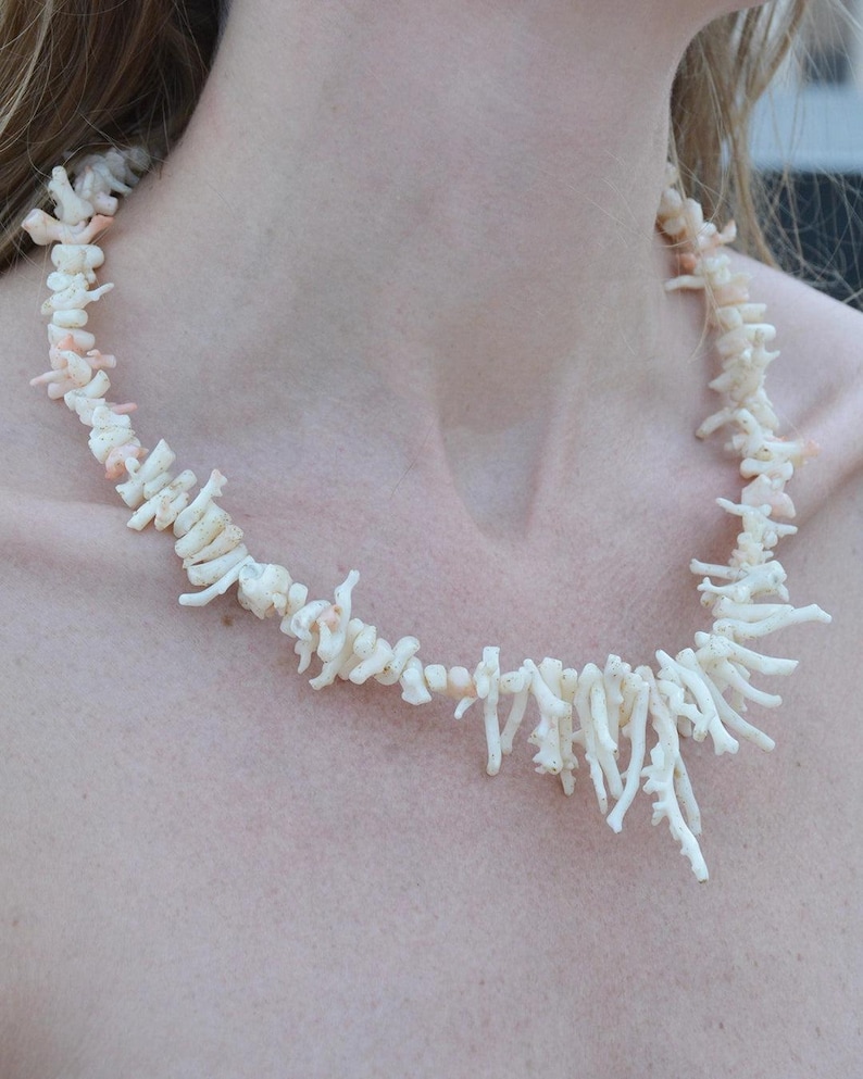 Vintage White Coral Branch Necklace image 1