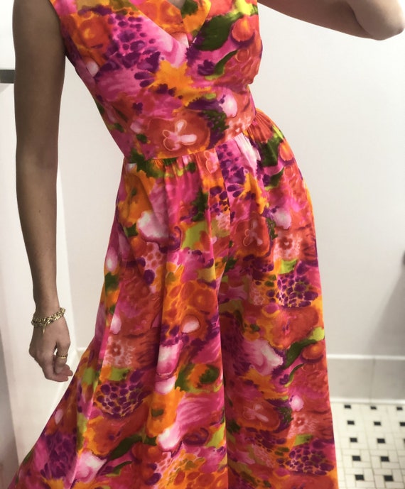 1960s TROPICAL FLORAL JUMPSUIT — vintage jumpsuit