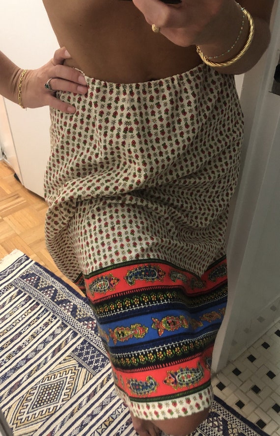 VINTAGE FOLK PRINT Skirt — vintage skirt —
