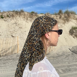 Vintage Silk Chiffon Leopard Scarf (Attributed to Patrick Kelly) - vintage Patrick Kelly - vintage silk chiffon scarf - leopard print scarf