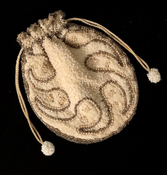 ANTIQUE BEADED Evening Bag — 1920s beaded bag