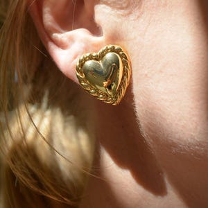 Vintage Kenneth Lane Gold Heart Studs