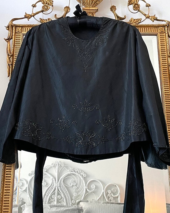 Antique Victorian Embellished Silk Mourning Blous… - image 6