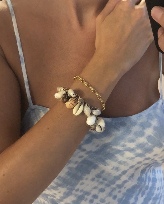 RARE VINTAGE SEASHELL Charm Bracelet — seas
