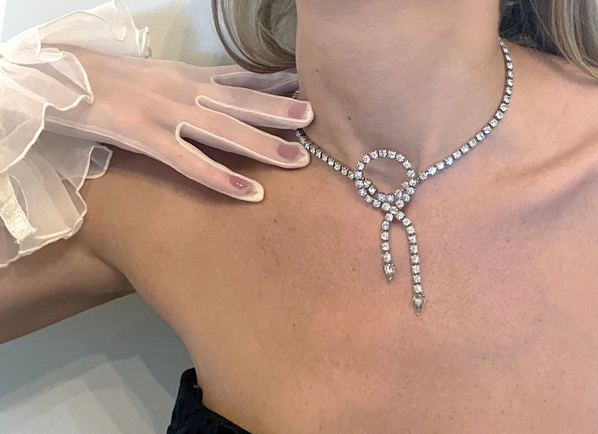 Azalea Diamante Necklace Set in Silver | ikrush