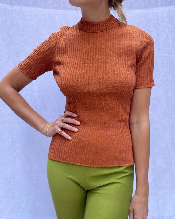 Vintage 1970s Ribbed Knit | 70s knit 1970s sweater