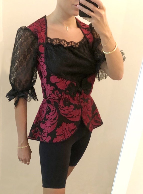 Vintage Brocade And Lace Top — Vintage dirndl top