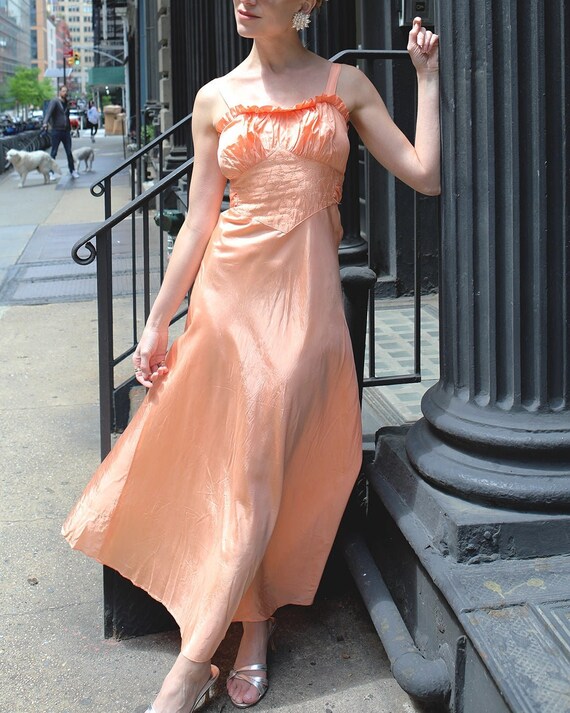 1920s Cotton Voile Bias Cut Dress Depression Era