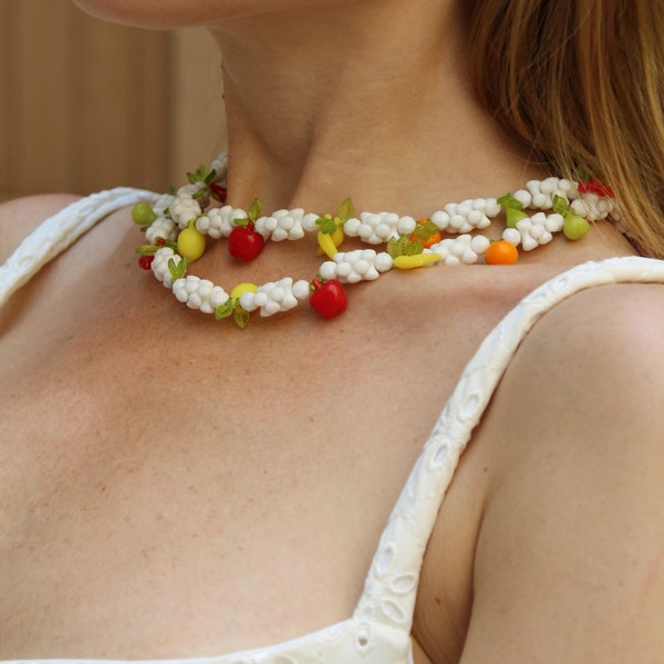 Vintage Lucite Fruit Necklace