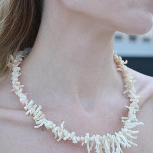 Vintage White Coral Branch Necklace image 2
