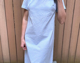 Vintage 1960s Gingham Shift Dress (M) - vintage gingham dress - 1960s shift dress - vintage babydoll dress - Brigitte Bardot dress 60s dress