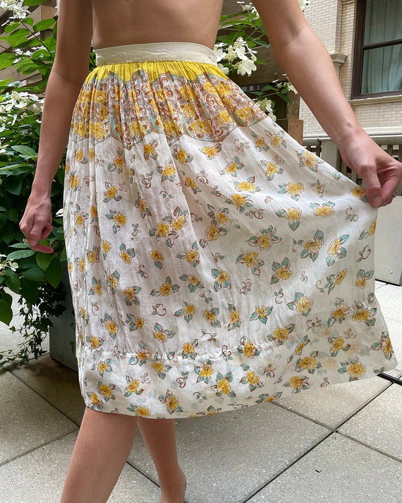 Rare Vintage 1940s Floral Skirt - image 4