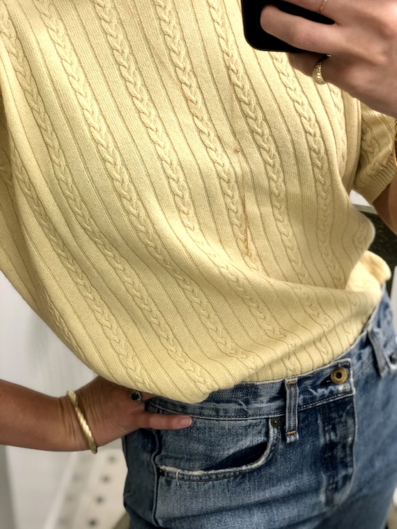 Vintage CASHMERE CABLE-KNIT Sweater — vintage cash