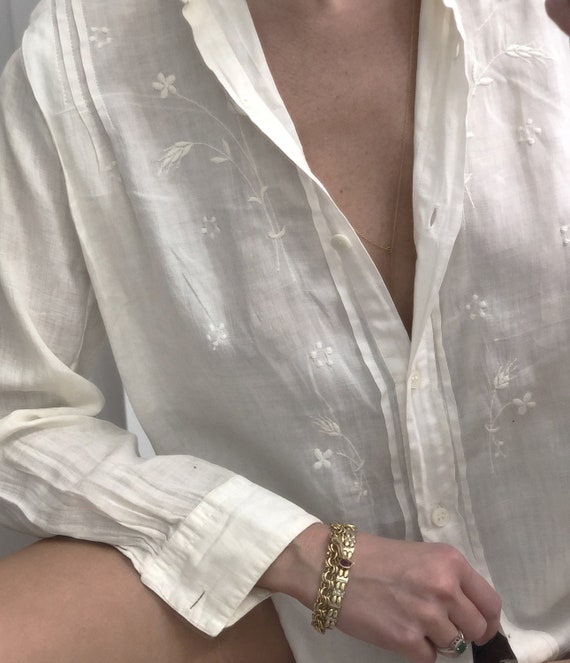 Rare Antique Edwardian Embroidered Shirt — antique
