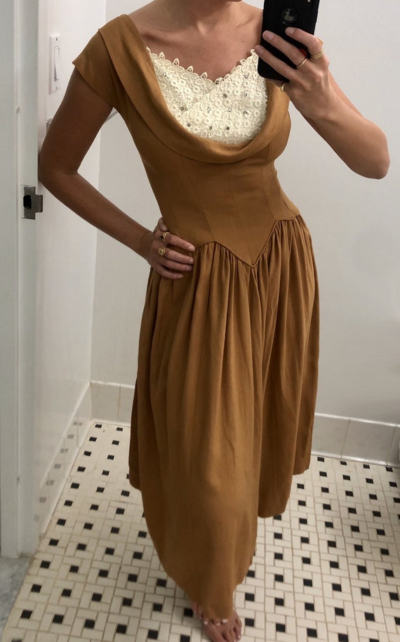 1950s CORSET BODICE DRESS