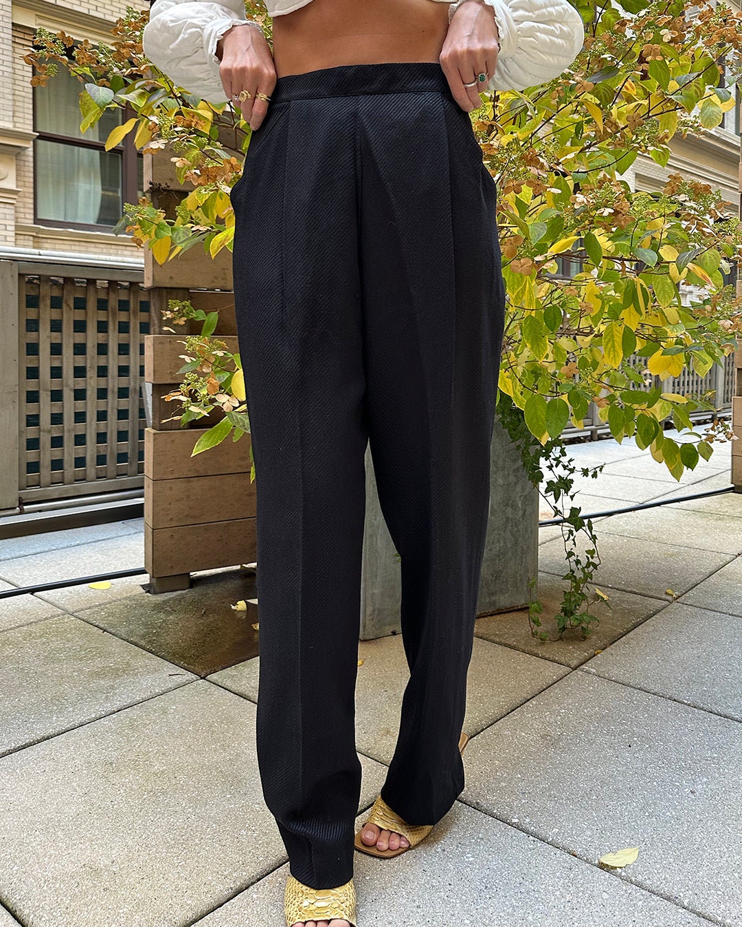 【80s】Vintage 2tuck Black Trousers talon Deadstock Vintage 1980s Pleat-front Trousers (XS-L