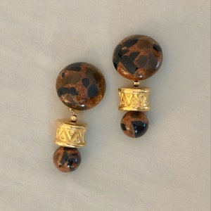 VINTAGE Handgemachte Schildkrötchen Ohrringe — Vintage Ohrringe — Schildkröte Ohrringe — Schildkröte Schmuck — Hängeohrringe