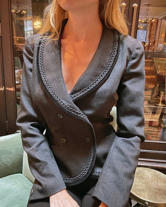 Vintage Blumarine Virgin Wool Blazer with Velvet T