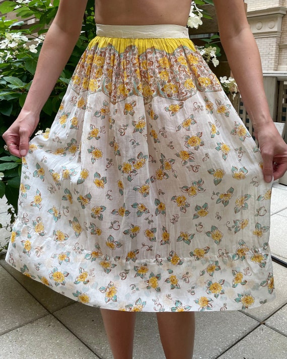 Rare Vintage 1940s Floral Skirt - image 1