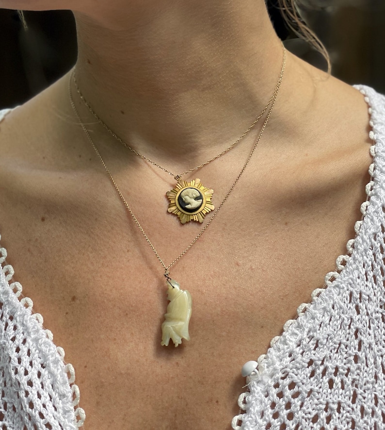 Antique Italian Hand carved Mother Of Pearl Gobbo Pendant Antique antique-italian-hand-carved-mother-of-pearl-gobbo-pendant-antique