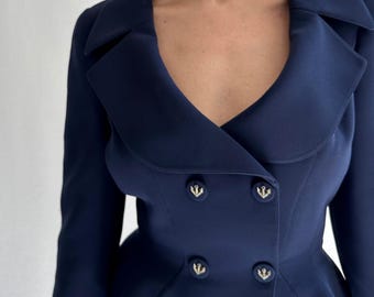Vintage Thierry Mugler Jacket with Anchor Accents, circa 1989