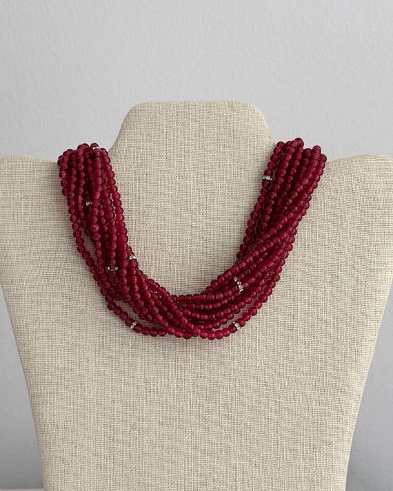 Vintage Ciner Ruby Paste Statement Necklace - image 5