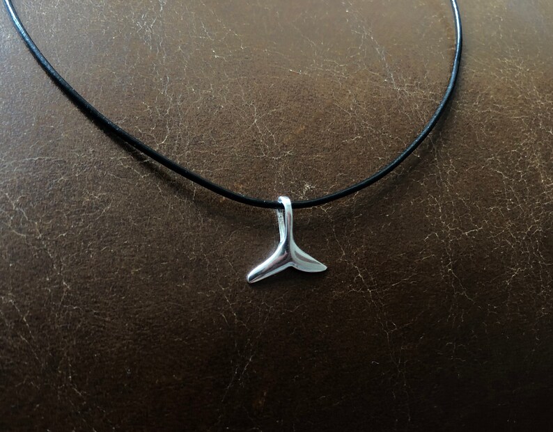 Sterling Silver Fishtail Choker \u2014 Pisces Necklace \u2014 Pisces Jewelry \u2014 Leather Choker \u2014 Silver charm choker \u2014 sterling silver fishtail charm