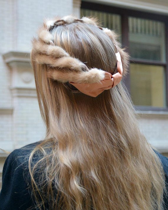 Vintage 1950s Mink Fascinator Headband - Etsy display picture 3
