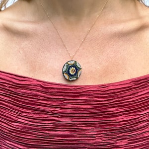 Antique Edwardian Micro-Mosaic Pendant Ca. 1910 || antique micromosaic brooch, micro-mosaic jewelry