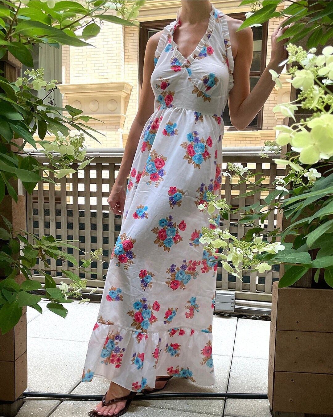 1970s Tulip Halter Dress | medium/large