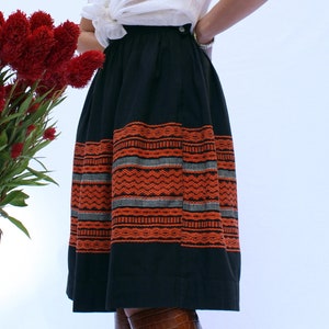 Vintage 1950s Mexican Embroidered Full Skirt Vintage circle skirt, vintage Mexican skirt image 2