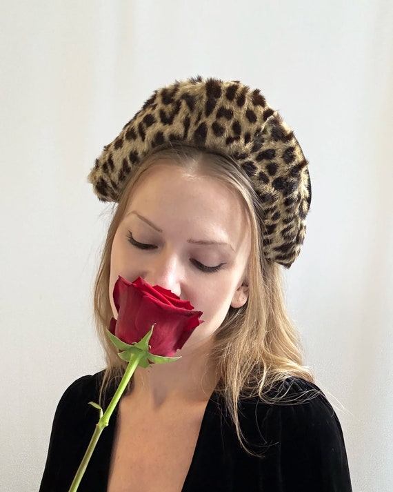 Vintage 1950s Leopard Print Headband Hat/Fascinato