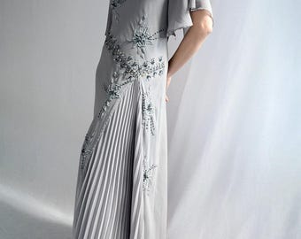 ジョン・ガリアーノのシルクシフォン ブラックロングドレスsize.38. ジョン・ガリアーノがクリスチャン・ディオールのためにデザインした