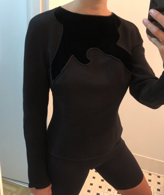 VINTAGE GIORGIO ARMANI Fitted Velvet Top — V