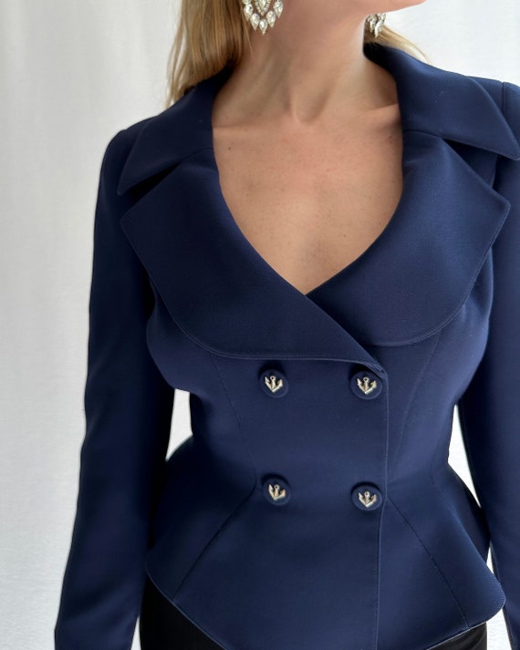 Vintage Thierry Mugler Jacket with Anchor Accents… - image 1