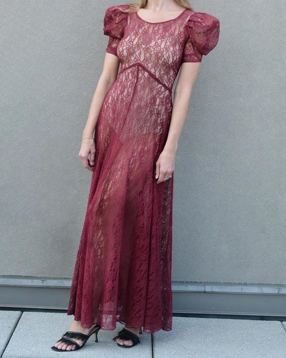 chantilly lace dresses Romantic Chantilly Lace Couture Ballgown with Scoop Neckline
