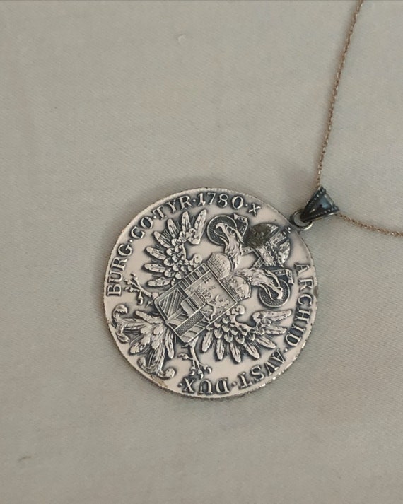 Antique Austrian Silver Medallion Pendant View 6