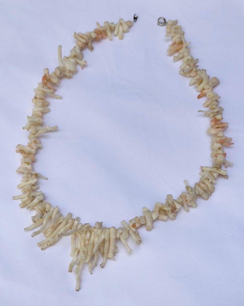 Vintage White Coral Branch Necklace image 5