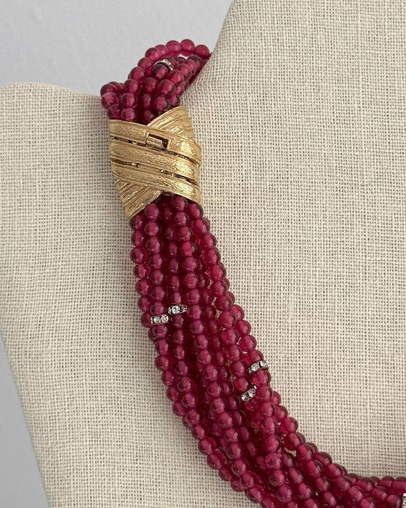 Vintage Ciner Ruby Paste Statement Necklace - image 7