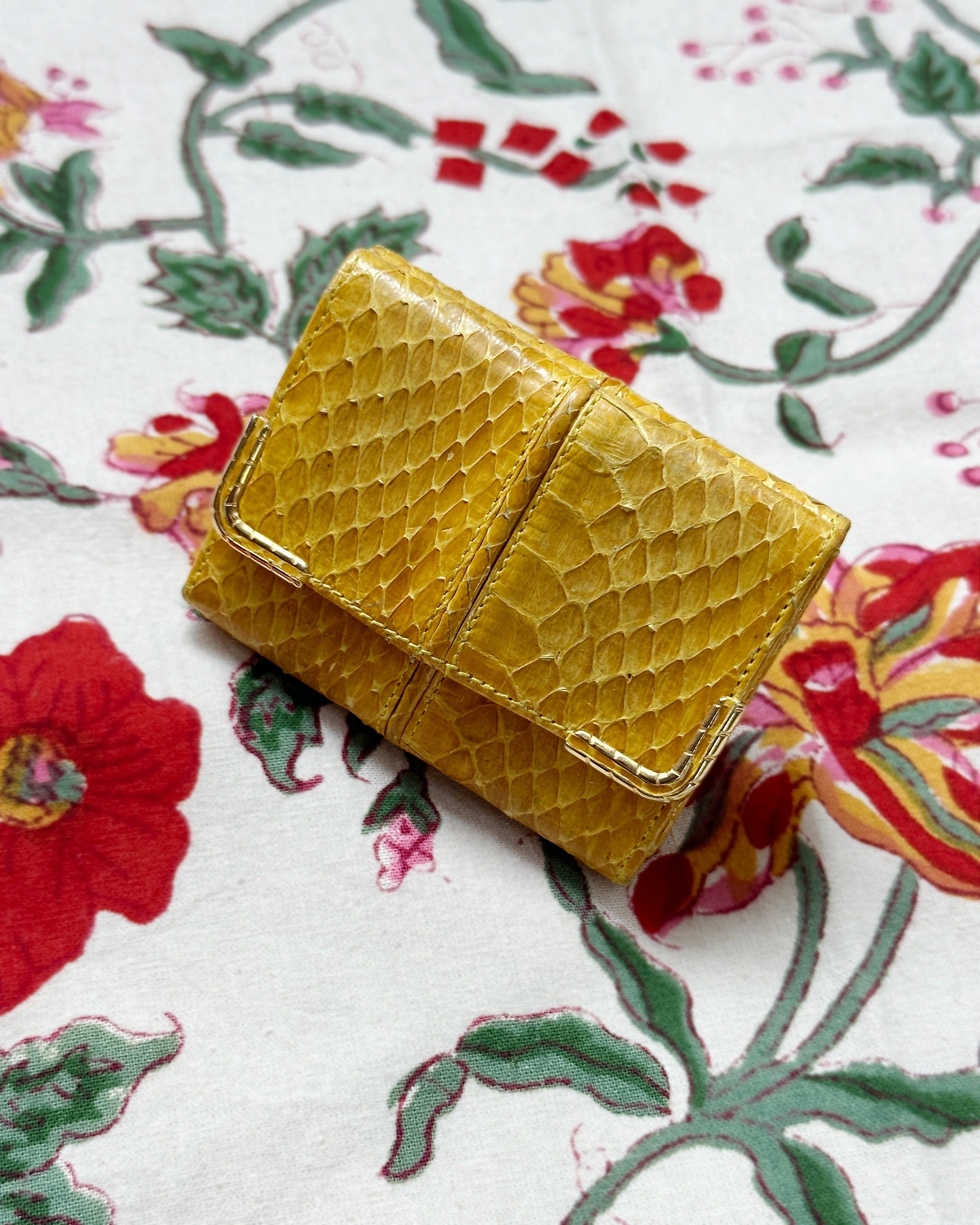 Authentic Chanel Aged Creasing Lambskin Yen Wallet in Mustard Yellow