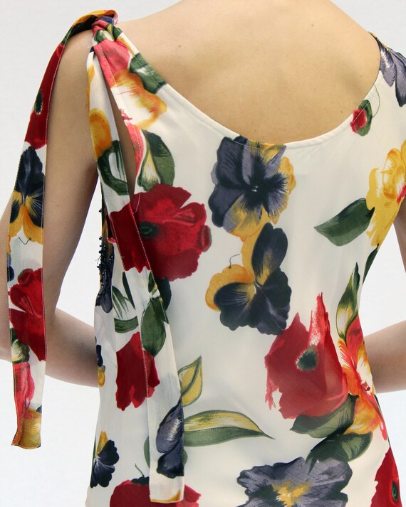 Vintage Floral Bias-Cut Chiffon Dress / vintage b… - image 5